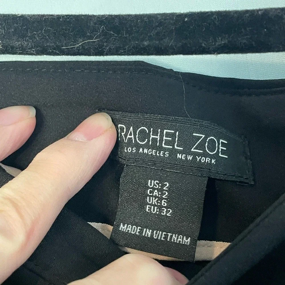 Rachel‎ Zoe Black Wide Leg Front Seam Trousers Womens Size 2 High Rise Pants